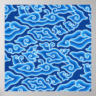 Poster Megamendung batik motif megamendung