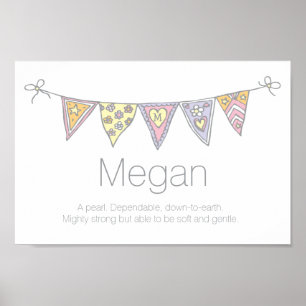 Poster Megan Girls nom et signification de l'affiche du b