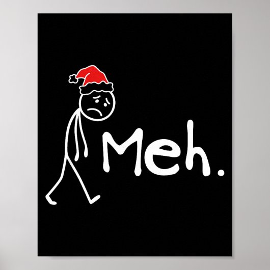 Poster Meh. Funny Christmas Introvert  (Devant)