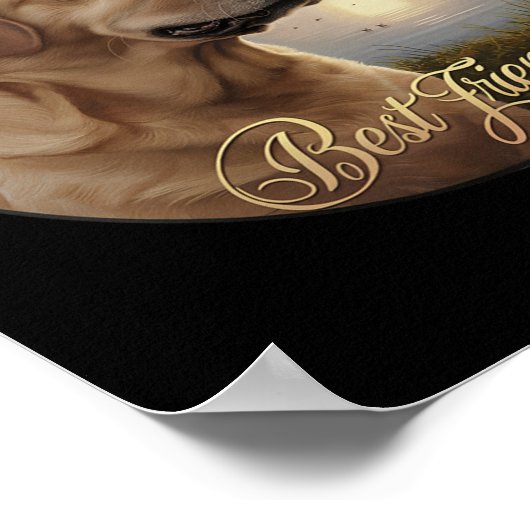 Poster Meilleur Ami Chasse Jaune Labrador Chien Avec Cana (Coin)