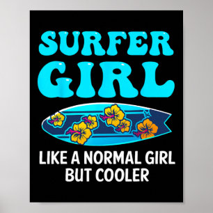 Poster Meilleur Art de Surf pour Filles Femmes Plage Surf