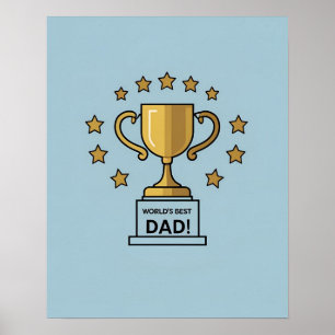 Poster Meilleur Art numérique de trophée papa du monde