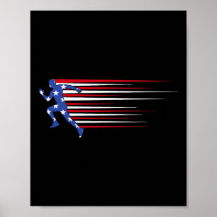 Poster Meilleur cadeau équipe USA drapeau américain Athlé