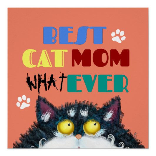 Poster Meilleur Cat Maman jamais | Amoureux de les chats  (Devant)