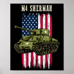Poster Meilleur Char 2ème guerre mondiale M4 Sherman Un C