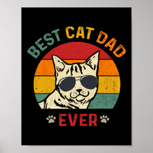 Poster Meilleur Chat Papa Jamais Tee Drôle Chat Daddy Fêt