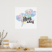 Poster Meilleur Chien "coloré" (Cuisine)