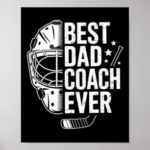 Poster Meilleur coach de hockey papa jamais Coach de hock