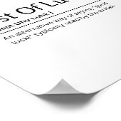 Poster Meilleur De La Chance Dictionnaire Définition Drôl (Coin)