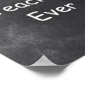 Poster Meilleur Enseignant Toujours Chalkboard Classe Déc (Coin)