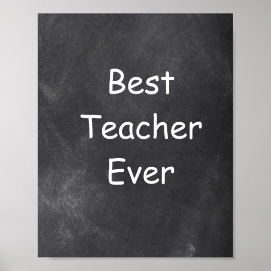 Poster Meilleur Enseignant Toujours Chalkboard Classe Déc (Devant)