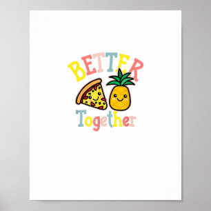 Poster Meilleur ensemble pizza à l'ananas drôle couple Ka