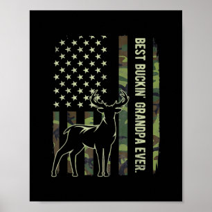 Poster Meilleur Grand-Père de Tbuckin Ever Camo Drapeau A