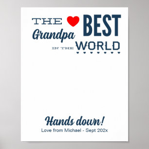 Poster Meilleur grand-père personnalisé empreinte Modèle