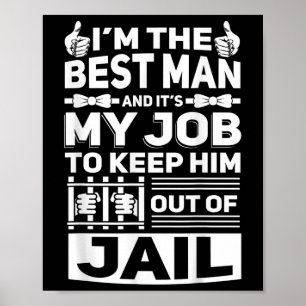 Poster Meilleur homme Mariage Groomsmen Funny Bride Bache
