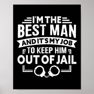 Poster Meilleur homme Mariage Groomsmen Funny Bride Bache