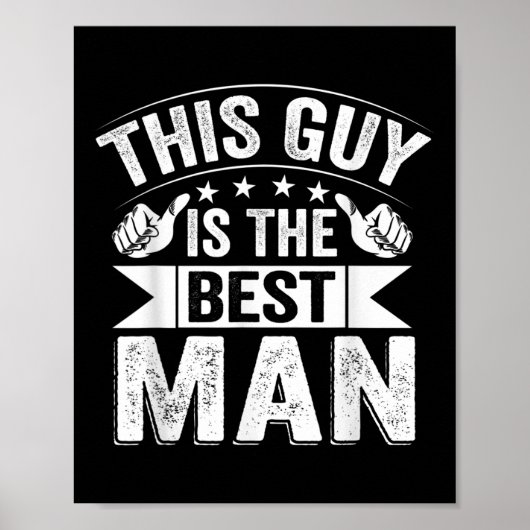 Poster Meilleur homme Mariage Groomsmen Funny Bride Bache (Devant)
