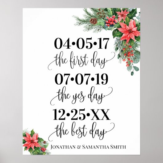 Poster Meilleur jour signe date de mariage oui jour de no (Devant)