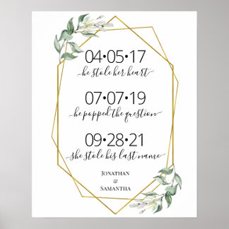Poster meilleur jour signe mariage date oui jour verdure 