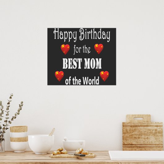 Poster Meilleur Maman Birthday Design (Cuisine)