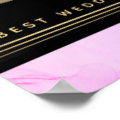 Poster Meilleur Mariage Modèle photo de chien rose violet (Coin)