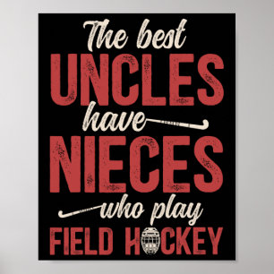 Poster Meilleur oncle de hockey sur gazon d'un joueur de