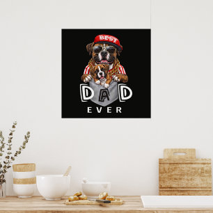 Poster Meilleur Papa Boxer Ever