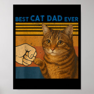 Poster Meilleur Papa Chat du Monde Cadeaux Drôles pour Ho