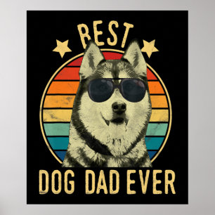 Poster Meilleur papa chien   Cadeau pour papa husky sibér