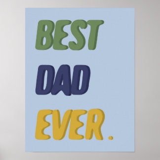 Poster Meilleur Papa de Tous Les Temps Bonne Fête des Pèr