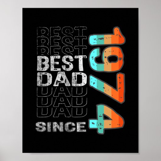Poster Meilleur papa depuis 1974 pour le meilleur papa du (Devant)