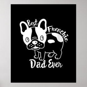 Poster Meilleur papa français jamais French Bulldog Cad