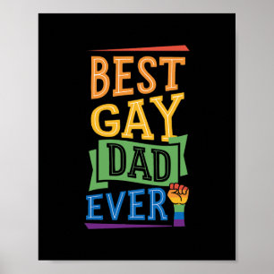 Poster Meilleur papa gay toujours mignon Gay pride drôle 