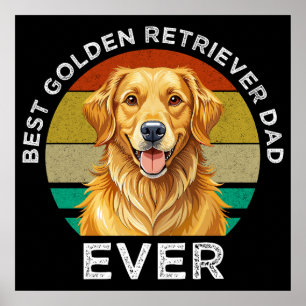 Poster Meilleur Papa Golden Retriever de tous les temps