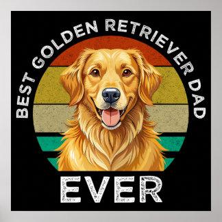 Poster Meilleur Papa Golden Retriever de tous les temps
