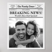 Poster Meilleur papa journal photo personnalisée (Devant)