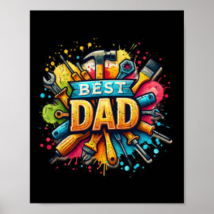 Poster Meilleur papa Outils Artiste Papa Papa Papa Père P