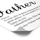 Poster Meilleur Papa, Papa, Père Définition Script (Coin)