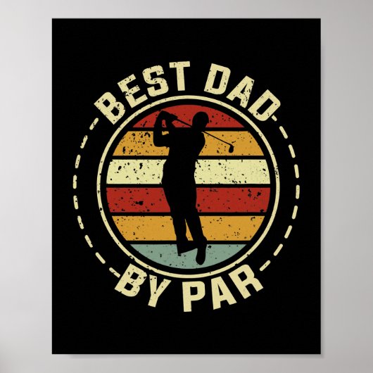 Poster Meilleur Papa Par Par Fête des pères Golf Golf Gol (Devant)