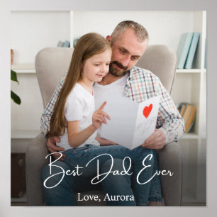Poster Meilleur Papa Personnalisé avec Photo