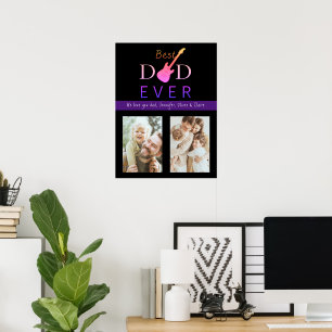 Poster Meilleur papa Photo Collage Cool Fête des pères mo