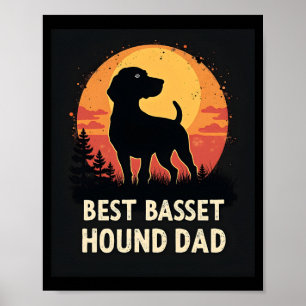Poster Meilleur Papa pour Chien - T-Shirt Basset Hound Vi
