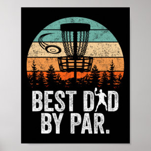Poster Meilleur Papa Rétro Vintage Par Disc Golf Papa Fêt