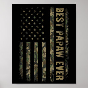 Poster Meilleur Papaw Ever Camouflage Drapeau Américain F