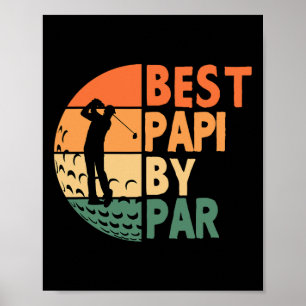 Poster Meilleur Papi Par Golfing Drôle de Golf Golfeur