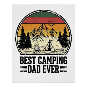 Poster Meilleur père de camping jamais conception de chem