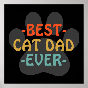 Poster Meilleur père de chat jamais