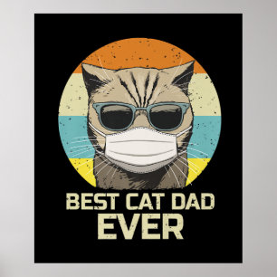 Poster Meilleur père de chat jamais   Lunettes de soleil 