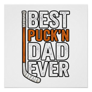 Poster Meilleur père de hockey Puck'n Papa Vector Design_