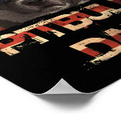 Poster Meilleur Pitbull Papa Ever Chemise American Drapea (Coin)